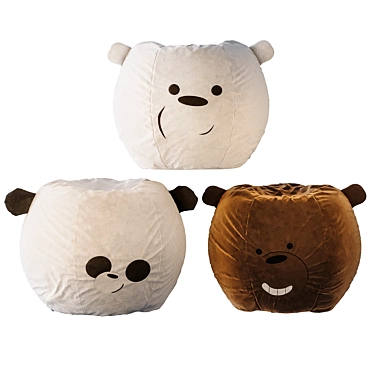 Animalistic Art-Puf Poufs 3D model image 1 