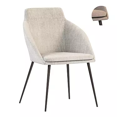 Modern Kvini Dining Chair in Corolla Brown-Pink 3D model image 1 
