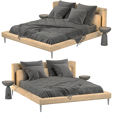 Urban Elegance Double Bed 3D model image 1 