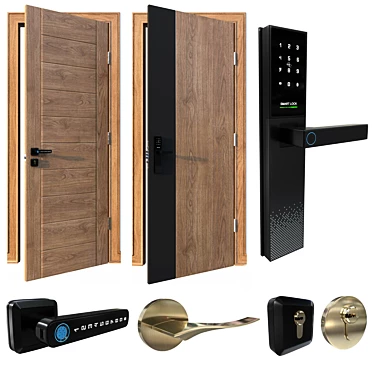 Modern Door Package Collection Set 3D model image 1 