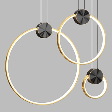 Modern LED Ring Pendant Light 3D model image 1 