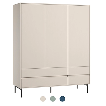 Elegant Triple Donica Wardrobe 3D model image 1 