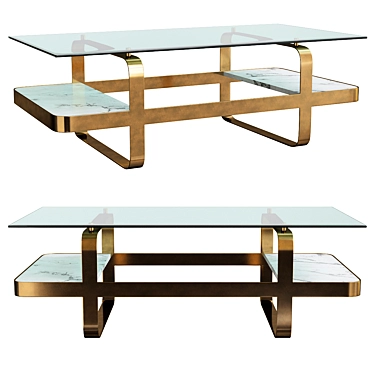 Sleek Modern Atelier Coffee Table 3D model image 1 