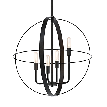 Pillar Candle Globe Chandelier 3D model image 1 