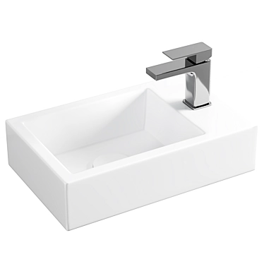 Rectangular Porcelain Washbasin 37x23.5cm 3D model image 1 