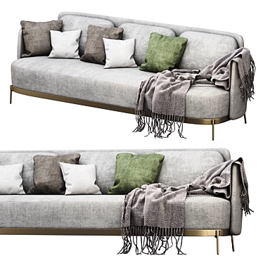 Elegant Minotti Tape Sofa Model 3D model image 1 