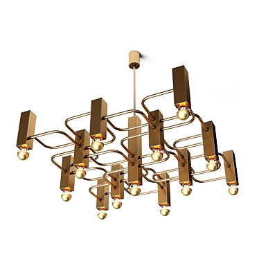 Mid Century Sciolari 13-Light Chandelier 3D model image 1 