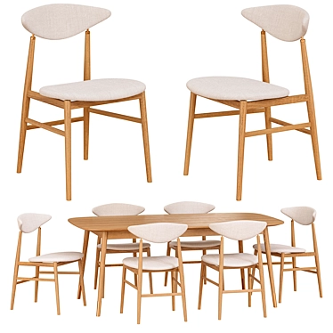Modern Gent Dining Chair Set 3D model image 1 