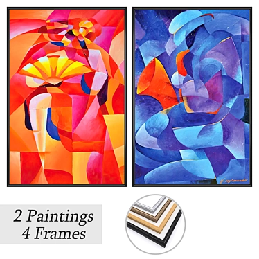 Artworks Set with Frame Variations 3D model image 1 