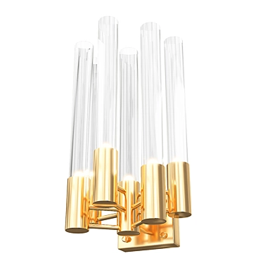  Luxe Gold Crystal Wall Lamp 3D model image 1 