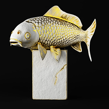 Elegant Koi Fish Sculpture 3D model image 1 