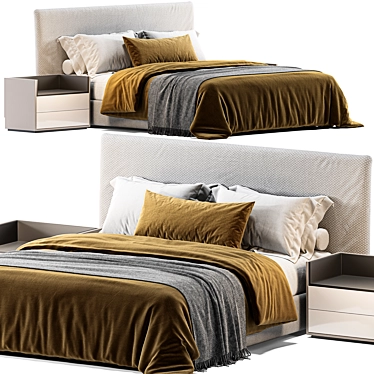 Modern Poliform Bruce Bed 3D Model 3D model image 1 