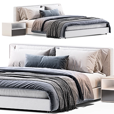 West Elm Flanged Bed 3D 3D model image 1 