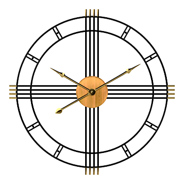 Sleek Black Metal Wall Clock 3D model image 1 