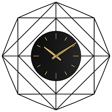 Contemporary Geometric Metal Wall Clock 3D model image 1 