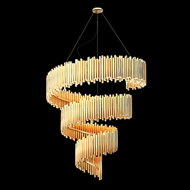  Modern Brass Suspension Light 3D model image 1 