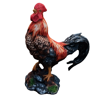 Regal Rooster Statue 3D Model 3D model image 1 