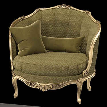Elegant Barocchetto Armchair Upgrade 3D model image 1 