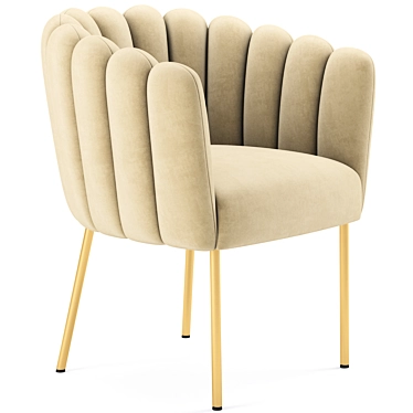 Luxurious Performance Velvet Armchair 3D model image 1 