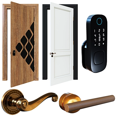 Complete Door Hardware Collection 3D model image 1 