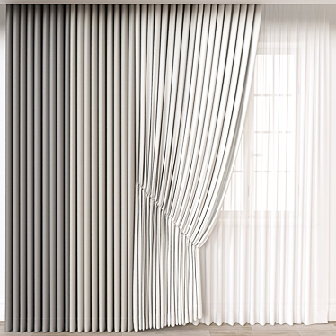 Modern Curtain 3D Model Render 3D model image 1 