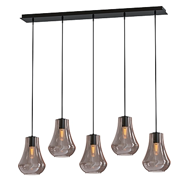 Sleek Black Pendant Light Fixture 3D model image 1 