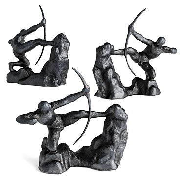 Mighty Hercules Archer Metal Sculpture 3D model image 1 