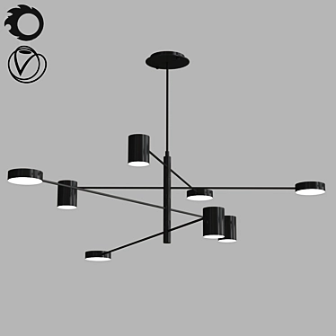 Adjustable Contemporary Pendant Light 3D model image 1 