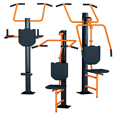 Outdoor Workout Equipment Bundle 3D model image 1 