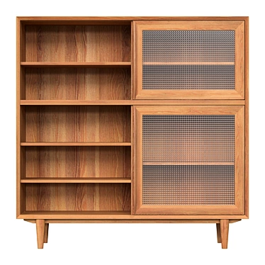 Scandinavian Buffet with Glass Insets 3D model image 1 