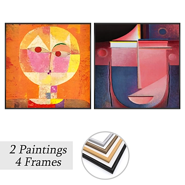 Wall Art Set with Frame Options 3D model image 1 