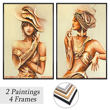 Artwork Set with Multiple Frames 3D model image 1 