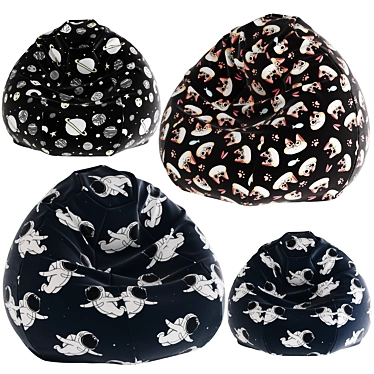 Cozy Bean Bag Chair Pouf 3D model image 1 