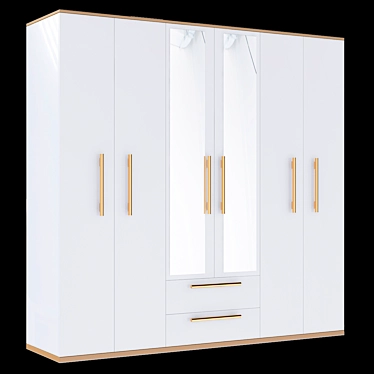 Sleek Mirrored Wardrobe Solution 3D model image 1 