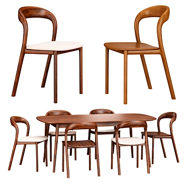 Contemporary Dining Set Neva Light 3D model image 1 