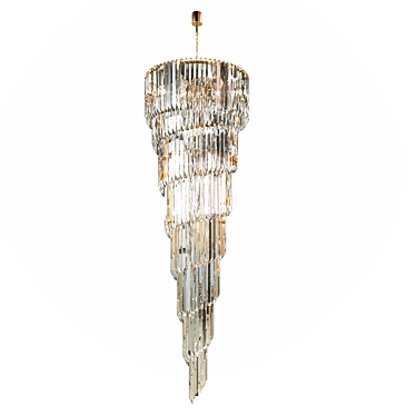Elegant Crystal Pendant Chandelier 3D model image 1 