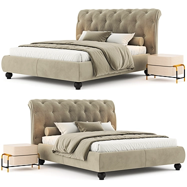 Modern DORIAN Bed Collection 3D model image 1 