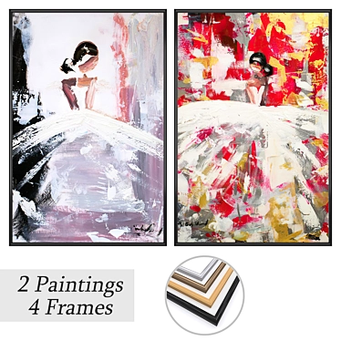 Artwork Set with Multiple Frames 3D model image 1 