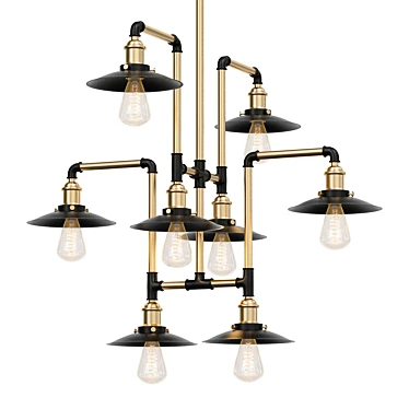 Bronze Danbury Industrial Pendant Chandelier 3D model image 1 