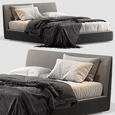 
Luxury Memory Foam Bed with Storage 3D model image 1 