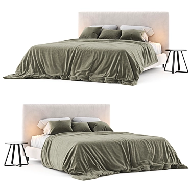 Modern Ikea Dunvik Bed Collection 3D model image 1 