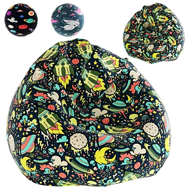 Bean Bag Chair 3 Colors 3D model image 1 