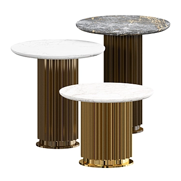 Emperador Dark Gold Marble Table 3D model image 1 