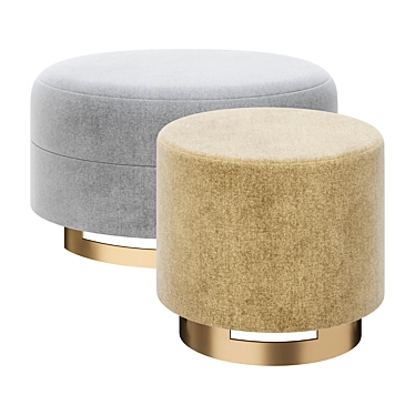 Elegant Bruno Moinard Poufs 3D model image 1 
