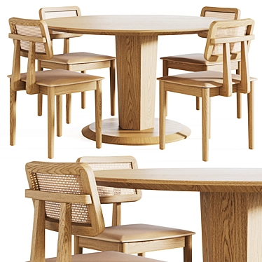 Elegant Pisa Table Set with Charles 3D model image 1 