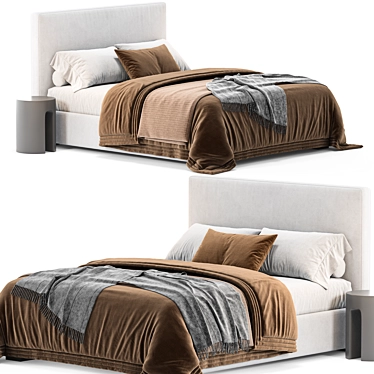 Modern Meridiani Stone Plus Bed 3D model image 1 