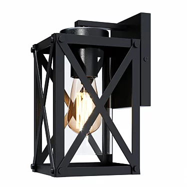 Morello Black Outdoor Wall Lantern 3D model image 1 