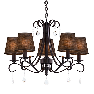 Modern Black Fabric Chandelier 3D model image 1 