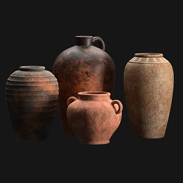 Artisan clay vases set