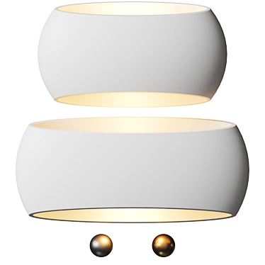 Sleek Plaster Wall Sconce 3D model image 1 